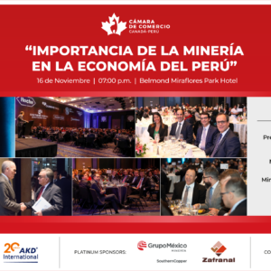 COCKTAIL Y CENA DE GALA | “IMPORTANCIA DE LA MINERÍA EN LA ECONOMÍA DEL PERÚ”